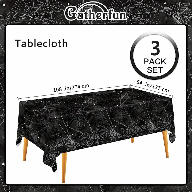 Gatherfun Spider Web Disposable Tablecloth