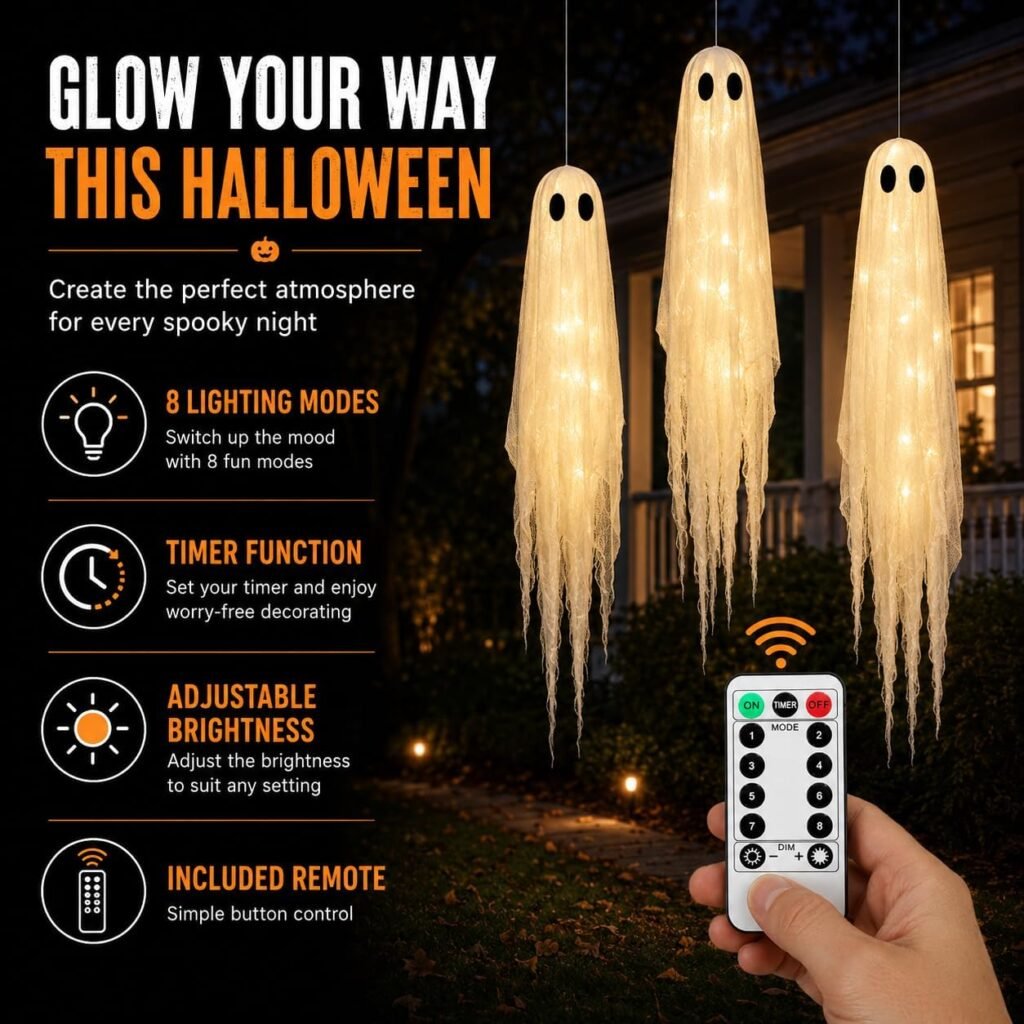 CheerBloom 3-Pack Hanging Ghost