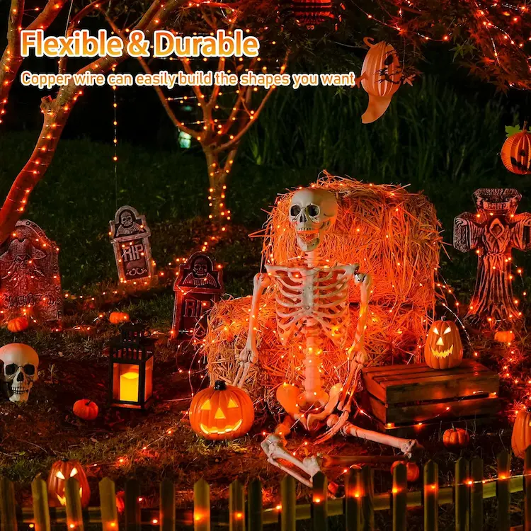 JMEXSUSS Solar Halloween Orange Fairy Lights