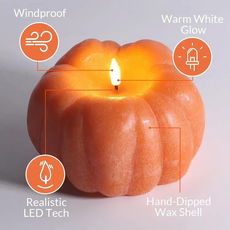 Eywamage Pumpkin Flameless Candle