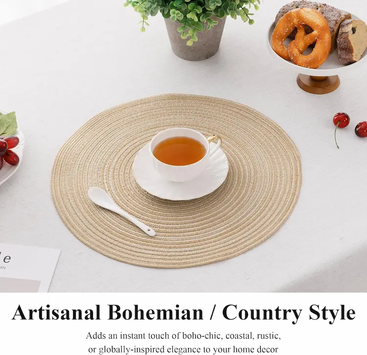 SHACOS Round Braided Placemats