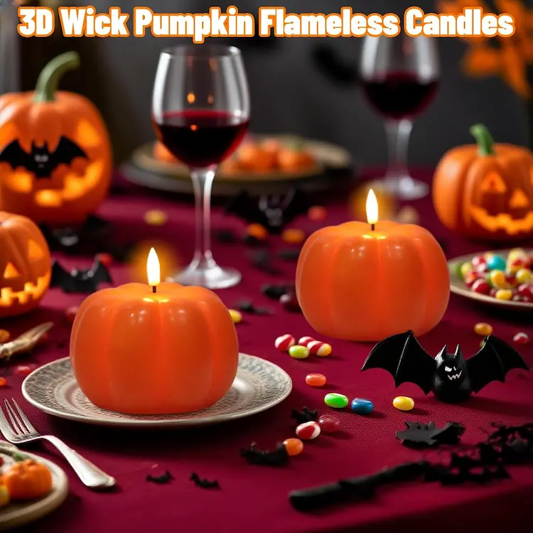 Wondise Flameless Pumpkin Candles