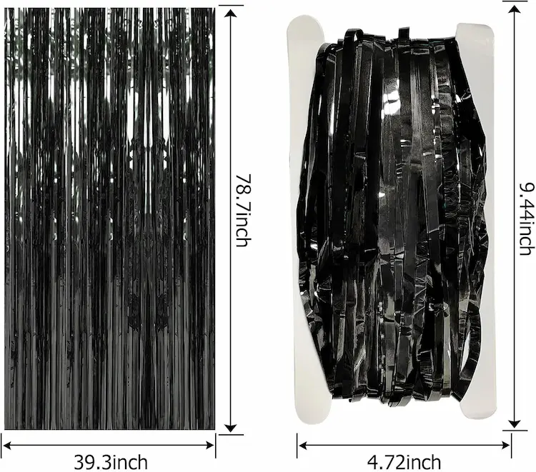 Black Foil Fringe Curtain