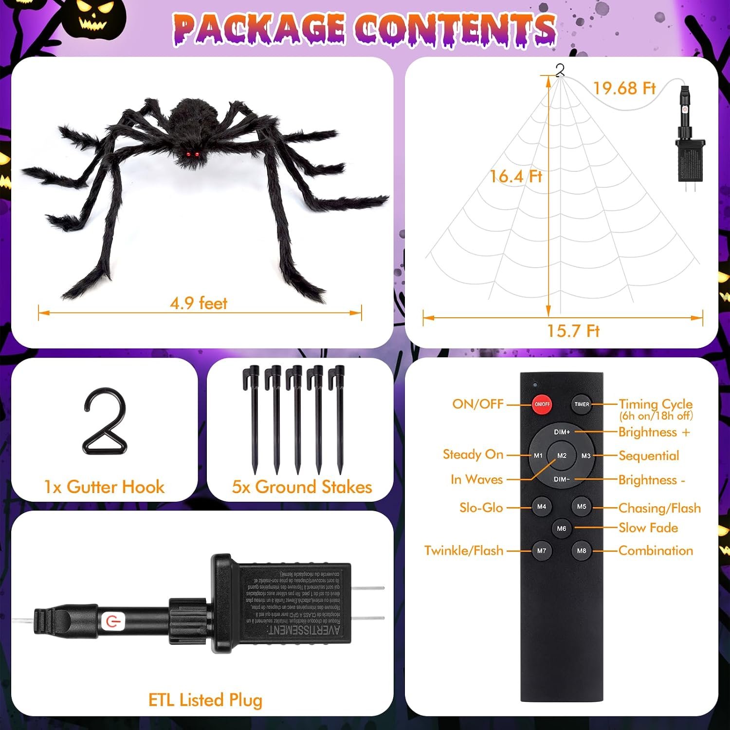 OCATO Spider Web Lights
