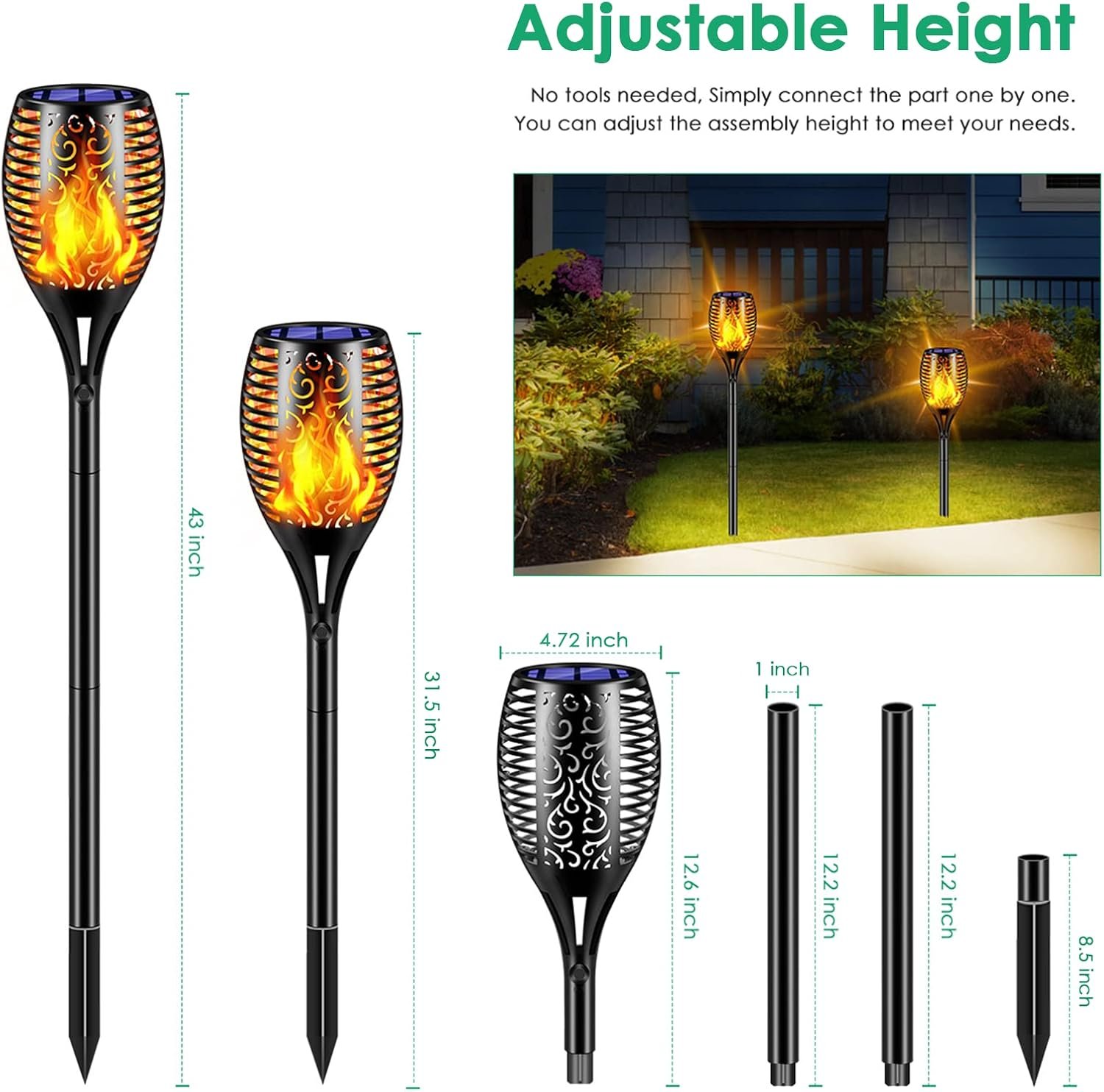 TomCare Solar Torch Lights