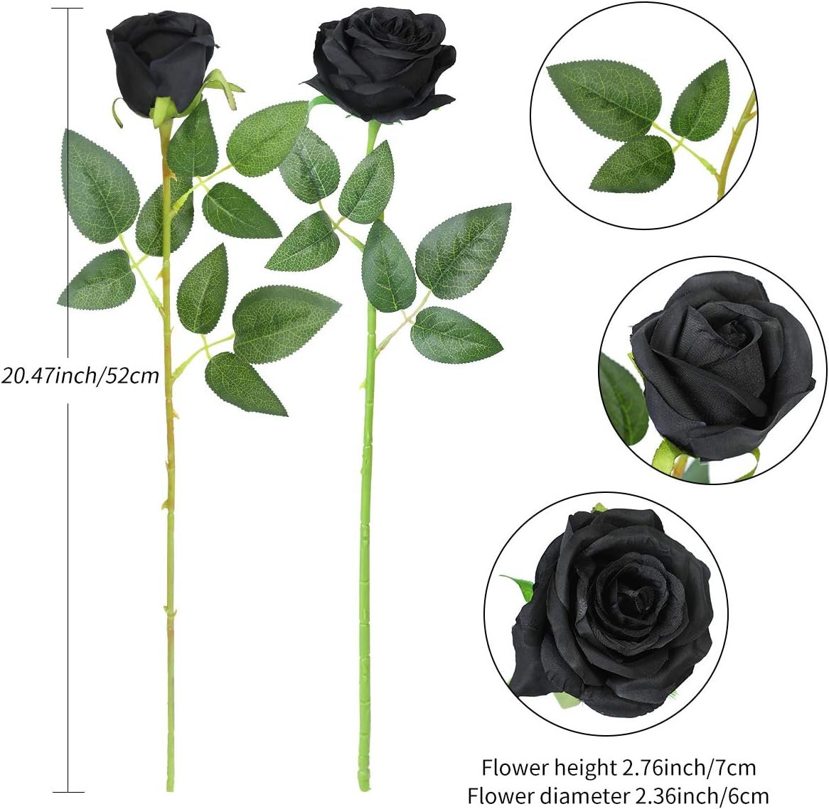 Hawesome Black Artificial Roses