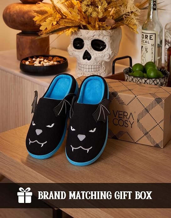 VeraCosy Halloween Bat House Slippers