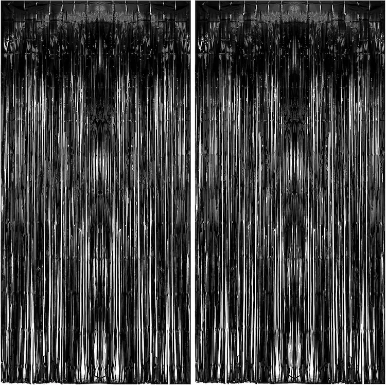 Black Foil Fringe Curtain
