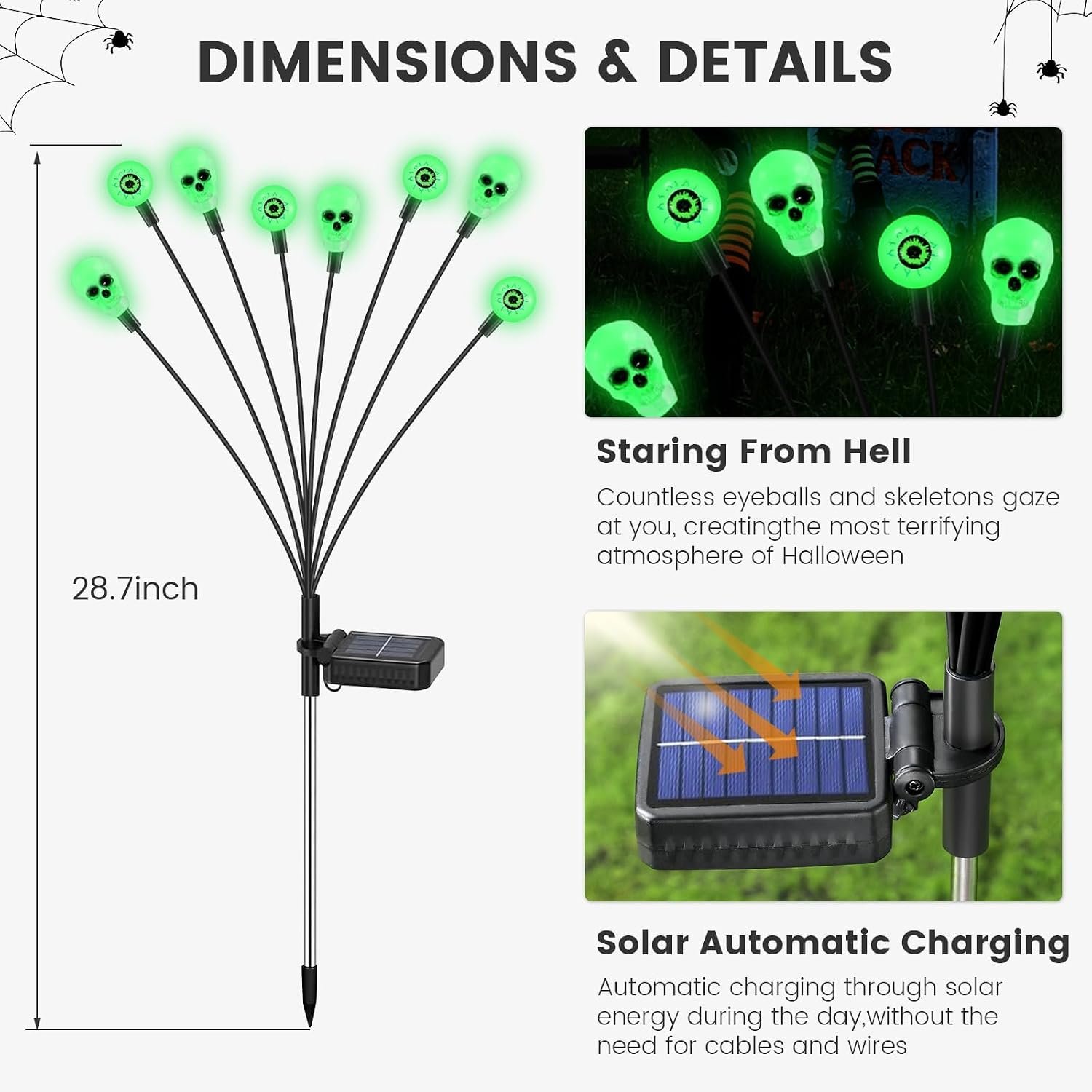 Halloween Eyeball & Skull Solar Lights
