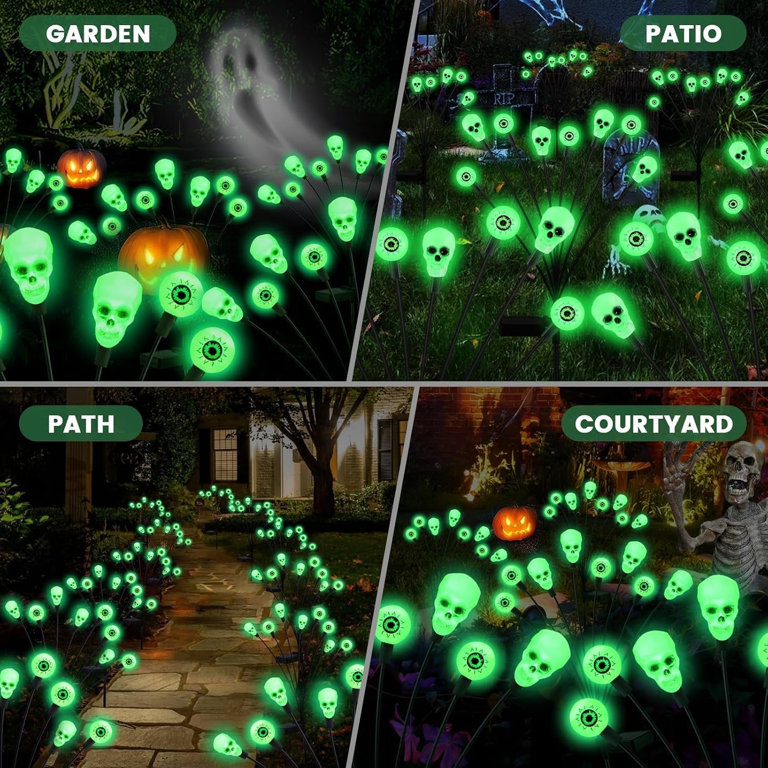 Halloween Eyeball & Skull Solar Lights