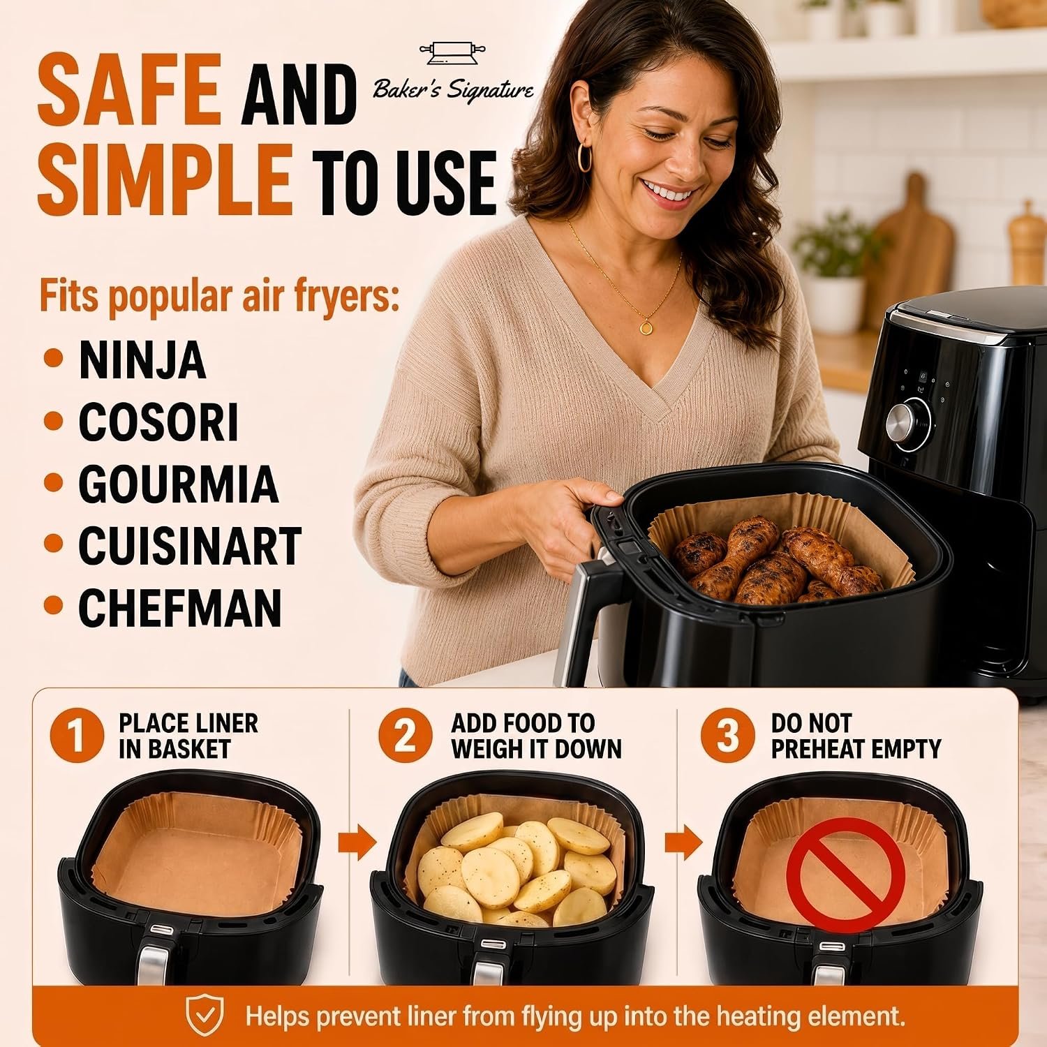 Baker's Signature Air Fryer Liners 