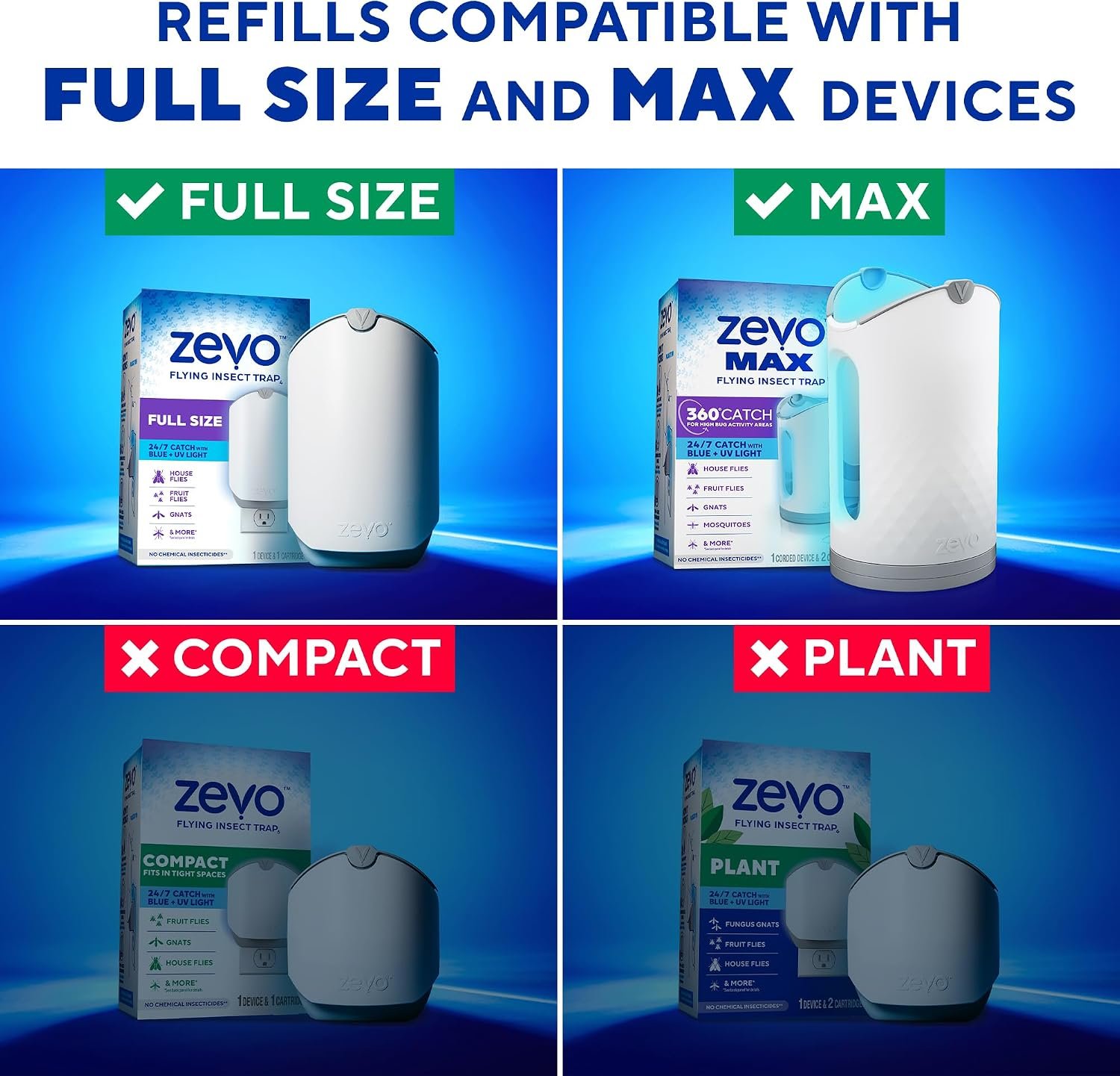 Zevo Flying Insect Trap Refill Cartridges