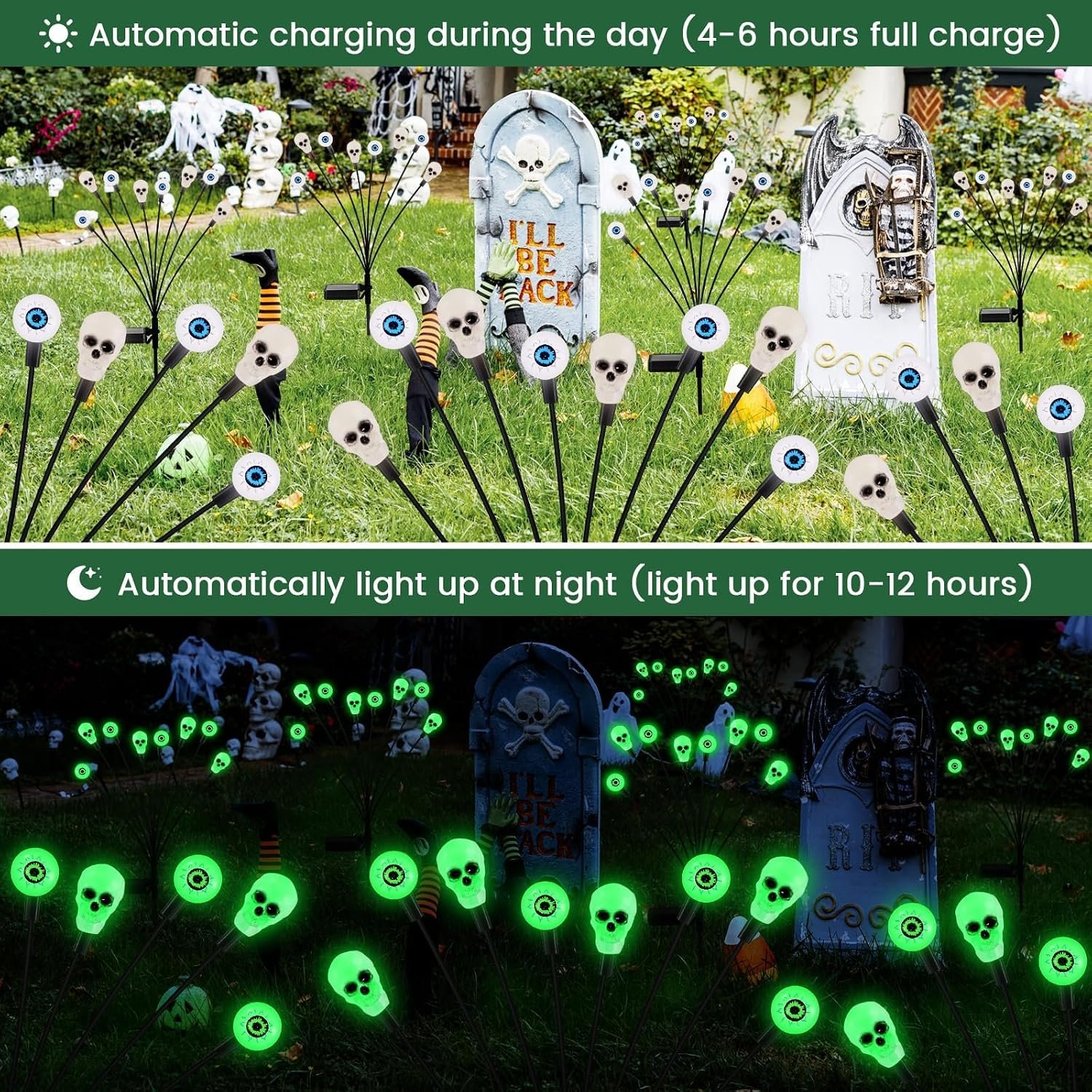 Halloween Eyeball & Skull Solar Lights